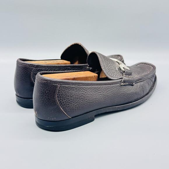Allen Edmonds Shoes Men 9 Brown Pebbled Leather Firenze Bit Loafer Slip On Dress main image 9